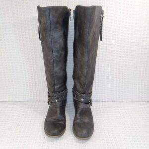 So by Kohl's, Women's Knee High Tall Boots Grey/Olive Color Size 7 W